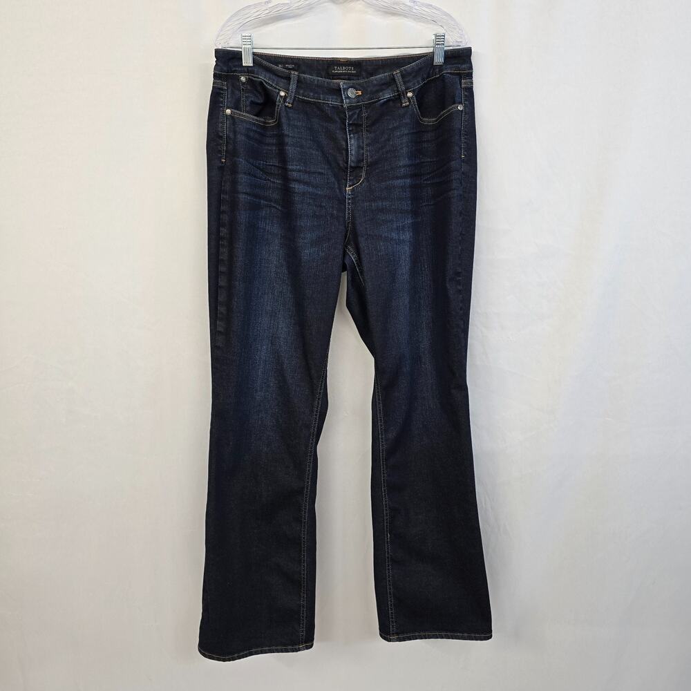 Talbots Bootcut Curvy Jeans Women's 16 Blue Dark Wash Flawless Five-Pocket EUC